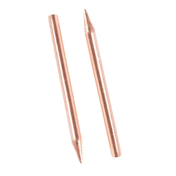 Copper welding tips for DIY nickel strip welding and battery pack assembly.