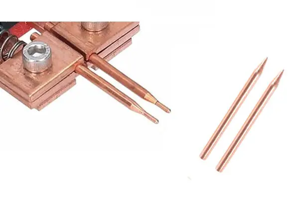 High-conductivity copper welding needles for efficient nickel strip welding.