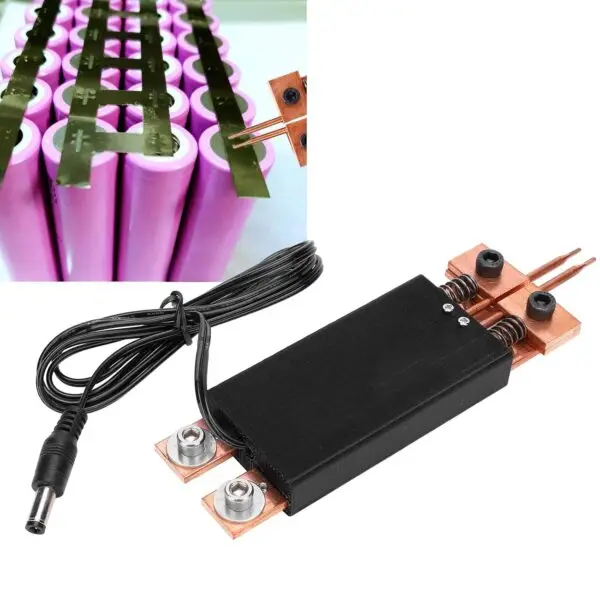 Gopimer Spot Welding Gun connected to a power supply, ready for lithium battery welding.
